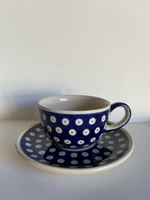 Vintage Polish ceramic cup and saucer