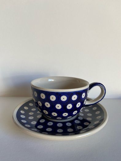 Vintage Polish ceramic cup and saucer