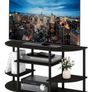 Simple Design Corner Entertainment Center, TV Console for TV up to 46 Inch, for Living Room, Bedroom, Espresso Image 2