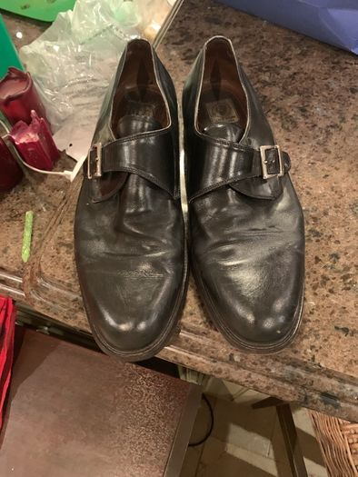 mens black leather shoe size 10