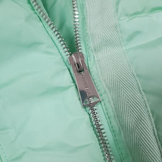 Tommy Jeans Mint Green Seafoam Cropped Convertible Puffer Jacket Size M