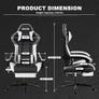Gaming chair Ergonomic with Footrest PVC, Skin-Friendly, Mute, Low Noise, Racing seat, Foam seat cushion Image 3