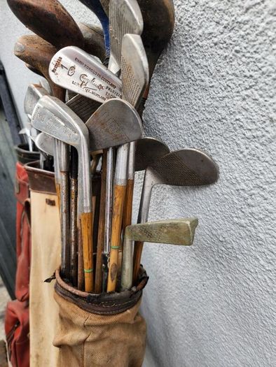 Antique golf clubs. Three bags and thirty clubs . ONE LOT ONLY .