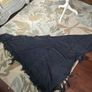 100% Suede Fringed Scarf in Petrol Blue Image 7