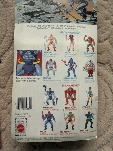 Vintage 1983 Mattel Skeletor Masters of the Universe Sealed on Card