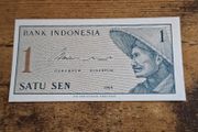 Indonesia, 1 Satu Sen 1964 banknote, uncirculated - free standard postage