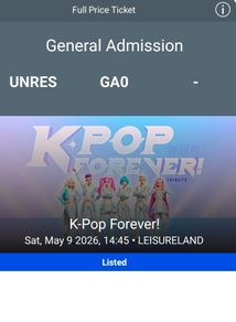 K Pop Forever tickets (Galway)