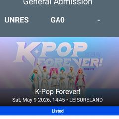 K Pop Forever tickets (Galway)