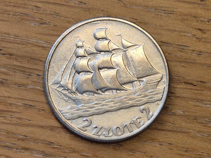 Poland 2 zlote silver coin 1936 Gdynia Seaport
