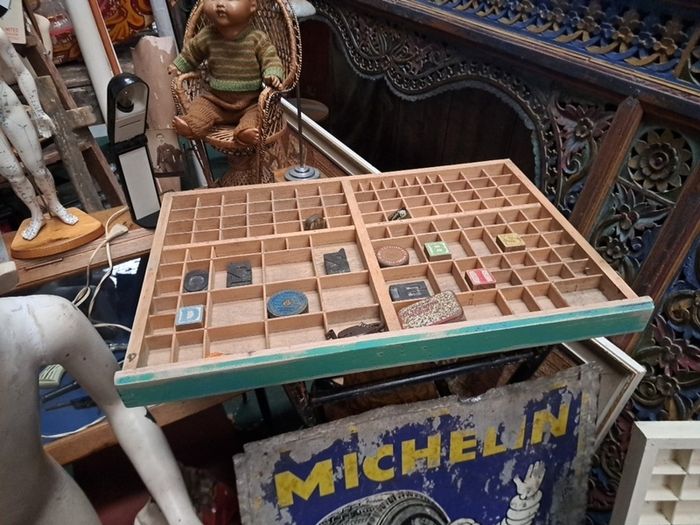 Vintage Wooden Printers Tray