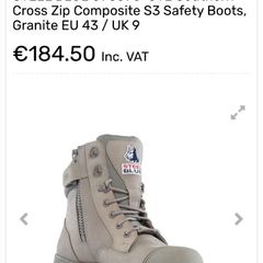 New in box Blue Steel southern cross work boots in granite size 9