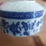 Exquisite Rare Beautifully Shaped and Patterned Blue & White Antique Milk Creamer and Matching Lidded Sugar Bowl by Edwin James Drew Bodley, in the Worchester Pattern Registered 1876, Circa 1875 - 1892 Image 6