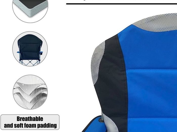 Camping Chair, Padded Camping Chairs for Adults with Armrests and Cup Holder, Heavy Duty Folding Chair Portable for Fishing Beach, Perfect for Caravan Trips, BBQs, Garden, Picnic, Travelling (FREE SHIPPING)