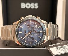 BOSS Strike 41mm Blue Chronograph Dial Steel Bracelet Watch  1514240