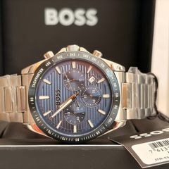 BOSS Strike 41mm Blue Chronograph Dial Steel Bracelet Watch  1514240