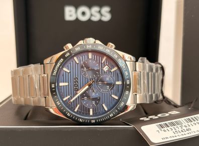 BOSS Strike 41mm Blue Chronograph Dial Steel Bracelet Watch  1514240