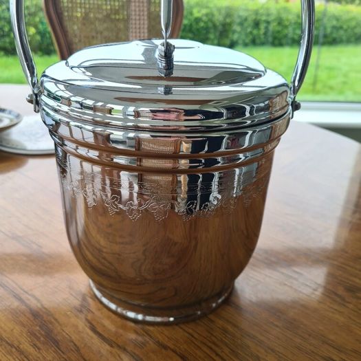 Vintage Chromium on Solid Brass Ice Bucket