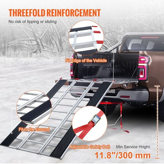 Extra Wide Aluminum Foldable Ramp 1500LBS Capacity Loading Ramp