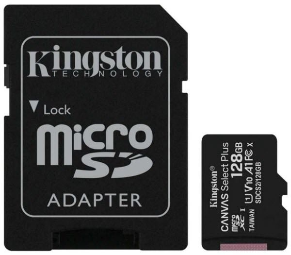 Kingston 128GB Class 10 MicroSD Card SDXC UHS-1 U1 V10 A1 Memory with Adapter - 128G