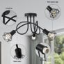 3 Way Ceiling Light Fixture Rotatable Retro Spotlight Fitting E14 Base Angle Adjustable with Black Metal Cage Flush Mount for Bedroom Living Room Hallway (FREE POSTAGE) Image 5