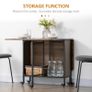 Six-Person Drop Leaf Dining Table - Brown/Black Image 4