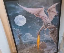 Vintage 1993 Dragon Spit Framed Poster