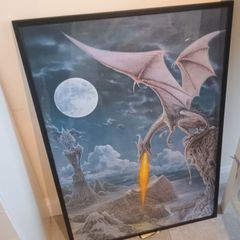 Vintage 1993 Dragon Spit Framed Poster