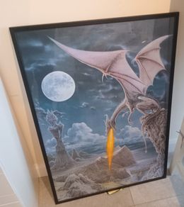 Vintage 1993 Dragon Spit Framed Poster