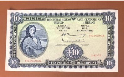 Irish Ten Pound Lavery Note