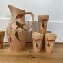 Vintage French Ceramic Jug 6 Cups Earthenware Pitcher by Farah Image 2