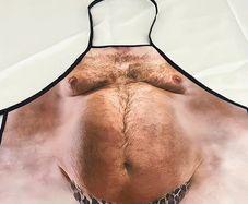 Funny Gift Beer Belly Printed Men's Kitchen Apron - Polyester Material, Woven, Suitable for Barbecue and Party