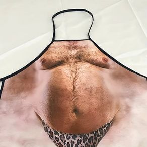 Funny Gift Beer Belly Printed Men's Kitchen Apron - Polyester Material, Woven, Suitable for Barbecue and Party