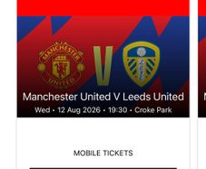 Manchester United vs Leeds Croke Park Tickets