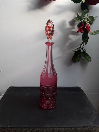 Vintage Bohemian glass decanter