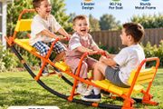 3 Seater Kids Rocking Seesaw Outdoor Metal Teeter Totter Age 3+