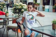 Unicorn Birthday Girl Funny Girls Ladies T-shirt Tee Top Great Gift Present