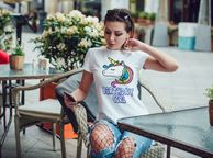 main image for ad Unicorn Birthday Girl Funny Girls Ladies T-shirt Tee Top Great Gift Present
