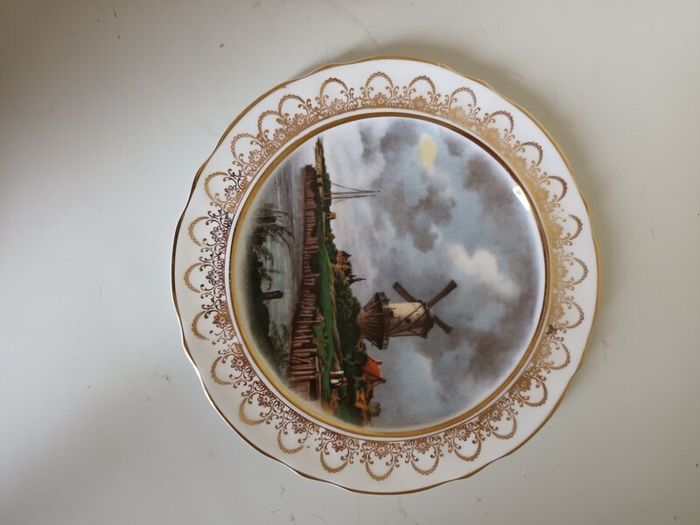 ARKLOW  Plate. 'Shoreline Landscape with Mill Scene '