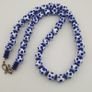 Antique Venetian Style White Blue Dotted Glass Beads Necklace Image 5