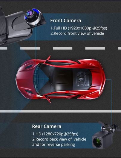 New Cam Wifi Dual Lens Video Recorder Dash Camera Dvr Rearview Mirror 4G GPS Navigation
