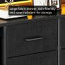 Black Chest of Drawers Bedroom, 8 Large Fabric Drawers, 110x30x88 Image 10