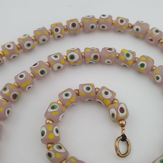 Vintage Venetian Style Tiny Eyes Glass Beads Necklace