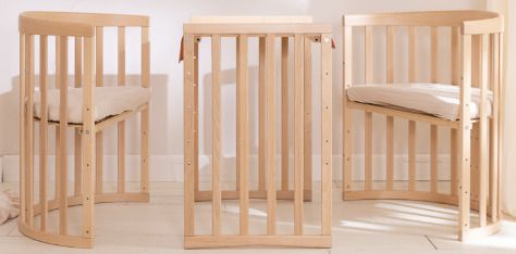 Mon Lit Cabane 7 in 1 Oval Evolving Cot, Natural Like New