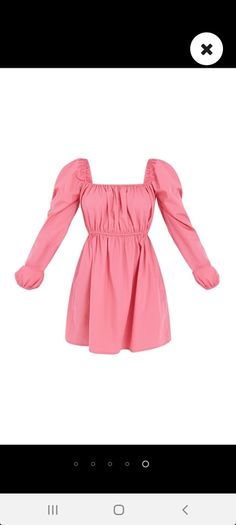 Plt petite coral balloon sleeve dress