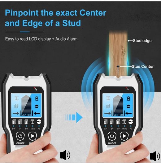 Stud Finder Wall Scanner - 5 in 1 Stud Detector Detector Beam Finders Wall Detector Sensor Center Finding with LCD Display for Wood AC Wire Metal Studs Cable Joist Detection