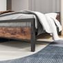 King Size Bed Frame with Wood Headboard,Heavy Duty Metal Platform Image 2