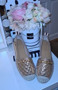 River Island Gold Espadrilles