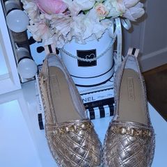 River Island Gold Espadrilles