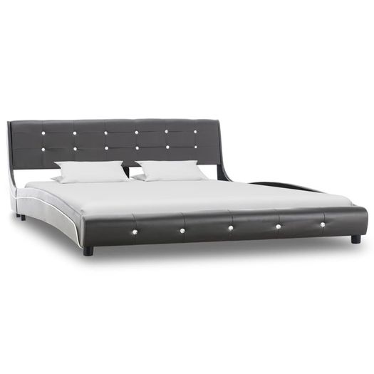 Bed Frame Grey Faux Leather 150x200 cm
