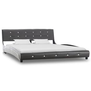 Bed Frame Grey Faux Leather 150x200 cm